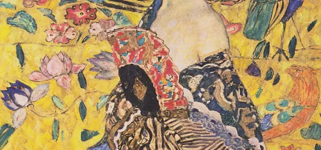 Gudrun - 1 Punkt -  Gustav Klimt   Dame mit Fächer