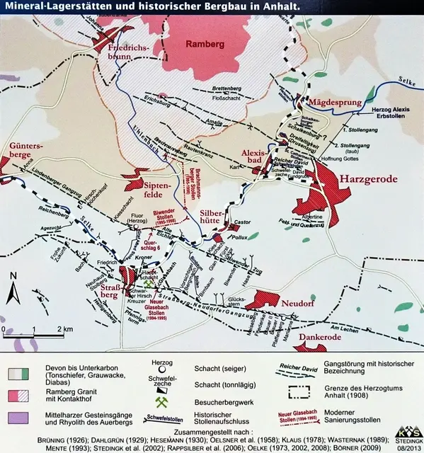 Lageplan der ehemaligen Gruben