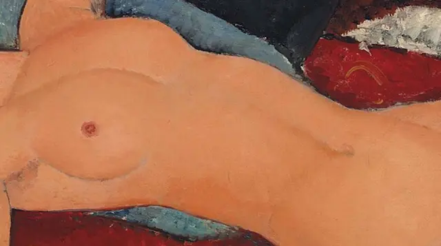 Gudrun - 1 Punkt -  Amedeo Modiglian   -   Liegender Frauenakt auf weißem Kissen