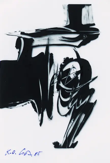 K.O. Götz, ohne Titel IV (1985), Tuschzeichnung auf Folie, Unikat. Foto: Wolfram Grzabka