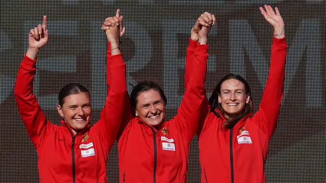 WM-Silber für Kajak-Damen-Team - herzlichen Glückwunsch aus Augsburg für die drei Kanu Schwaben Mitglieder - von links Emily Apel-Elena Lilik-Ricarda Funk | Foto: DKV Uta Büttner