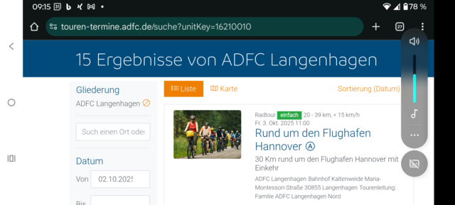 Diese Tour ist gerade gelaufen? Ach ne, nicht gelaufen, sondern echt abgefahren! Gerade ist sie am 3.10.2025, am "Tag der Deutschen Einheit", in Langenhagen gestartet. Beispielbild für Radtouren und Radtermine des ADFC Langenhagen  | Foto: ADFC Langenhagen 