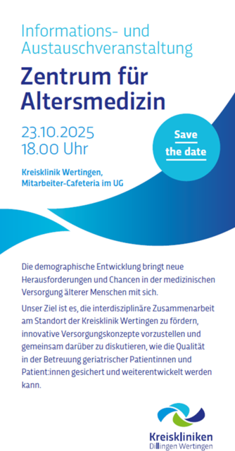 Die Kreisklinik Wertingen lädt zu einer Informationsveranstaltung für das Zentrum für Altersmedizin ein.
 | Foto: Foto: KHDW