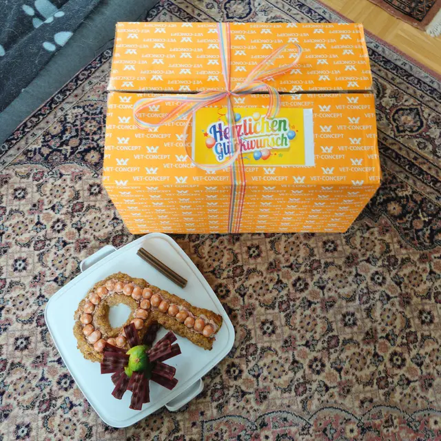 Geburtstagstorte und - geschenk