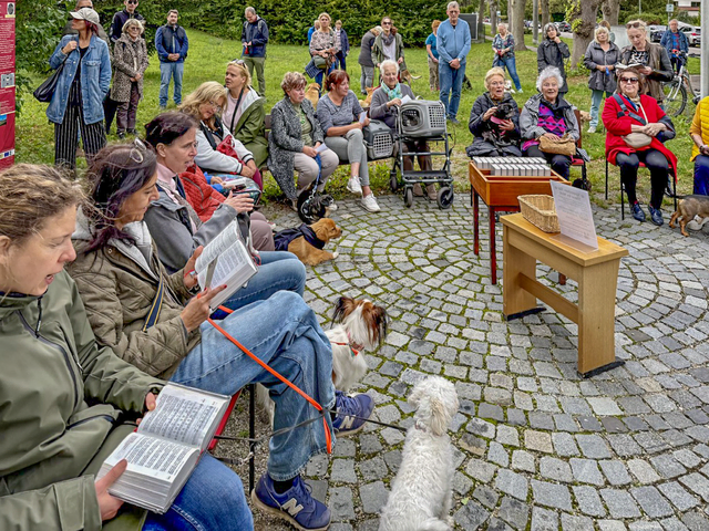 Tiersegnung 2025 bei der Wallfahrtskapelle Maria Alber | Foto: Pfarrei Heilig-Geist Augsburg-Hochzoll und Friedberg-West