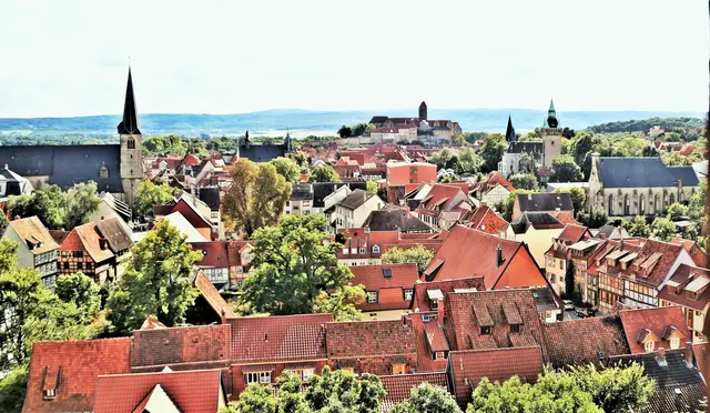 Blick vom Aegidii Kirche auf Quedlinburg