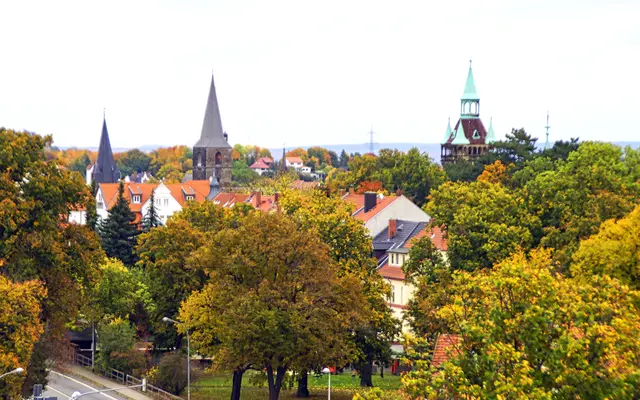 Blick vom Münzenberg auf den Schreckensturm und den Sternkiekerturm