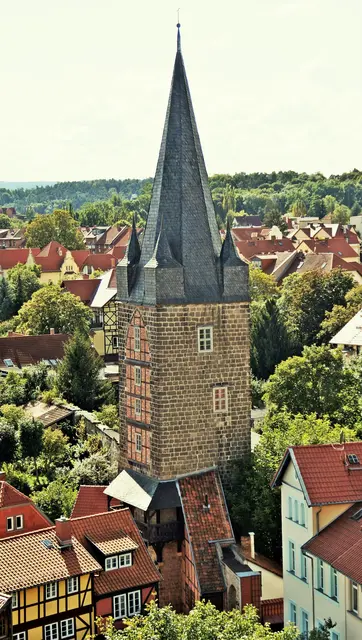 Blick vom Turm der Aegidii Kirche auf den Schreckensturm