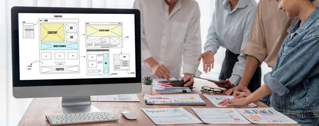 Eine Website-Design-Software bietet schnelle Vorlagen mittels Baukastensystem