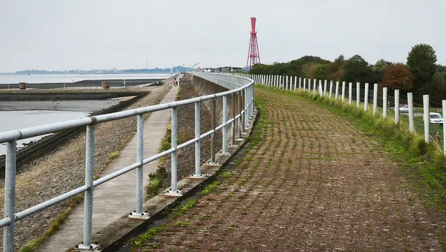 Spaziergang auf der Deichkrone in Richtung Eckwarderhörne | Foto: Shima Mahi