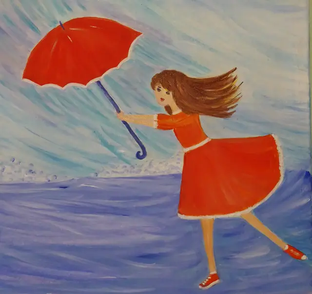 Mit dem Wind...Silke Dokter, Acryl auf Leinwand 40x50 