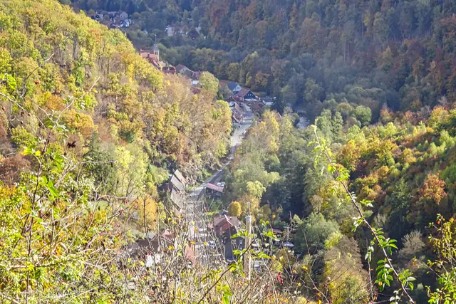 Blick vom Aussichtspunkt Schöneburg auf Altenbrak