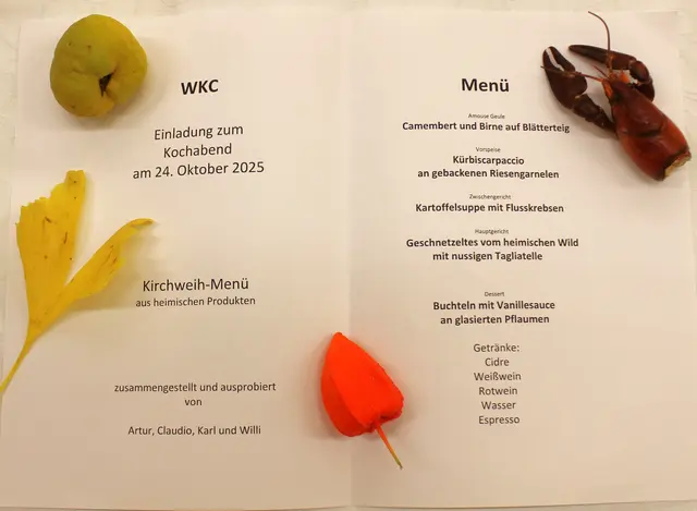 Die Menükarte - Eine prima Speisenfolge die jedem Sternerestaurant zur Ehre gereichen würde. | Foto: Otto Killensberger