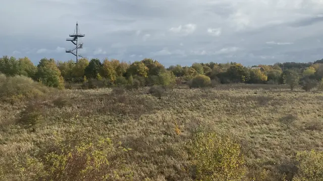Im Bürgerpark gibt es den 28 Meter hohen Aussichtsturm, von dem aus man einen Rundumblick über die umliegende Landschaft hat. Die Aussichtsplattform ist über 154 Stufen erreichbar. Foto: Helmut Kuzia
