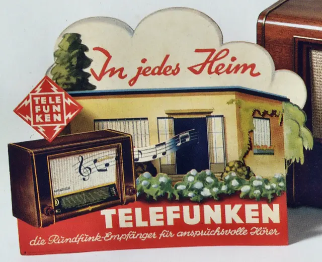 Werbung war in der Rundfunkbranche schon immer wichtig. Im Bild ein Aufsteller der in den radio- und Fernsehgeschäften die Kaufentscheidungen beeinflussen sollte. | Foto: Otto Killensberger