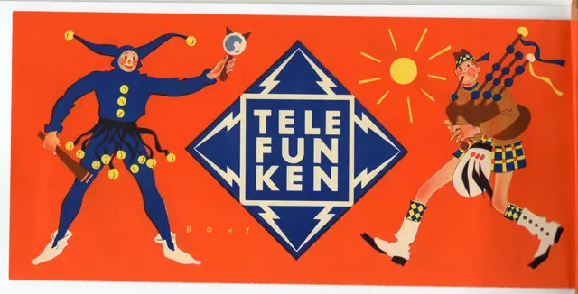 Das ist ein Papierfähnchen mit Telefunkenwerbung. Wurde an Faschingsumzügen auf der Straße verteilt.  | Foto: Otto Killensberger