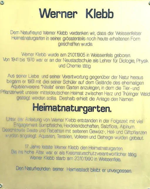 Werner Klebb Gedenktafel