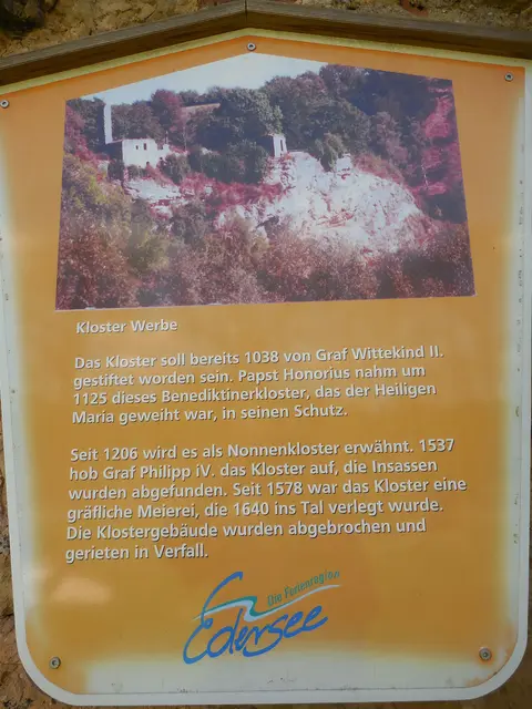 Hinweistafel zur Klosterruine von Ober-Werbe (05.05.2016). | Foto: M. A.