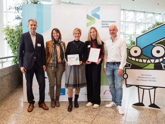 Das Bild zeigt das Berufswahl-SIEGEL-Team der HLS: Hubert Wirth, Christine Besl, Anja Heßlinger, Juliana Baumgartner, Andreas Walter (v. l.) | Foto: Stefan Winterstetter
