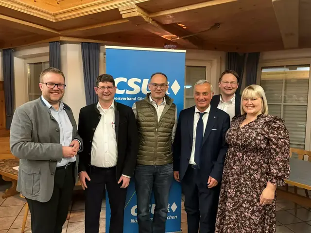 stellvertretender CSU-Ortsvorsitzender Stefan Baisch, CSU-Ortsvorsitzender Philipp Rauner, stellvertretender CSU-Ortsvorsitzender Daniel Schuler, Oberbürgermeister Gerhard Jauernig, Landrat Dr. Hans Reichhart, stellvertretende CSU-Ortsvorsitzende Margit Werdich-Munk | Foto: Baisch/CSU