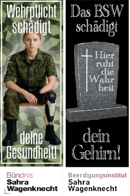 Links: Die Grafik des BSW auf dem Facebook- Account von Anke Wirsing, MdL Thüringen. | Foto: Screenshot Facebook / eigene Grafik