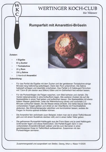 Rezept zum Rumparfait mit Amerititini-Bröseln. | Foto: Klaus Hill