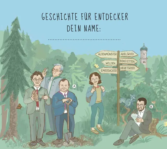 Das neue Entdeckerheft für die Region Holzwinkel und Altenmünster überzeugt nicht allein durch hochwertige Inhalte, sondern auch durch sympathische Gestaltung.
Hier zu sehen sind Bürgermeister Karl-Heinz Mengele, Simone Hummel (Entiwcklungsforum), Bürgermeister Sebastian Bernhard, Bürgermeister Anton Gleich und Ideengeber Ludwig Lenzgeiger.
