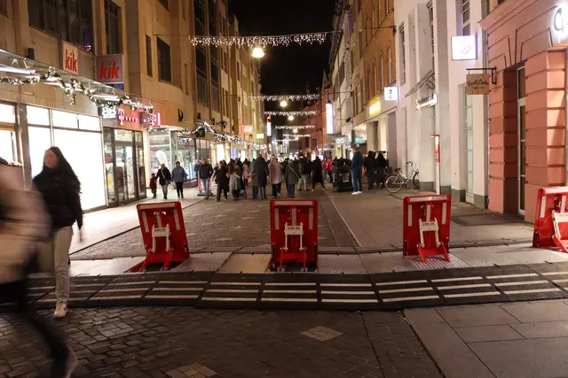 Sperre in der Leipziger Straße.