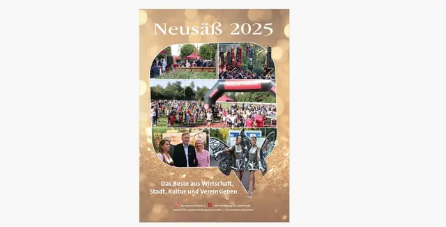 Die Fotos auf der Titelseite des Jahrbuches stammen von Florian Handl (Einweihung Stadtplatz und Volkslauf), Helmut Weinl (Feuerwehrumzug), Stadt Neusäß (Volksfest und Stadtfest)