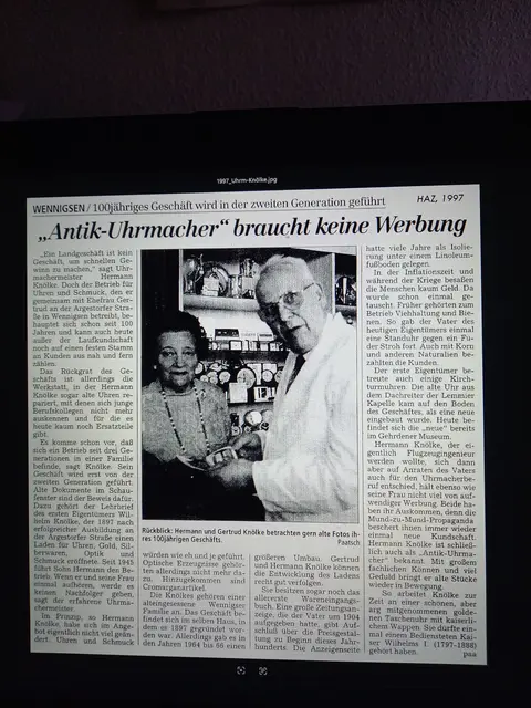 Hermann Knölke ehem. Urmacher in Wennigsen und Nachkomme vom Böttchermeister Knölke | Foto: Winfried Gehrke