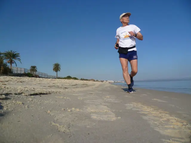 Der Spargelsprinter testet ein neues Geläuf: Strand bei Ebbe.
