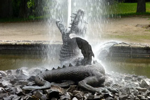 die Drachenfontäne im von Peter Joseph Lenne' in den Jahren 1858 - 1863 umgestalteten Schlosspark