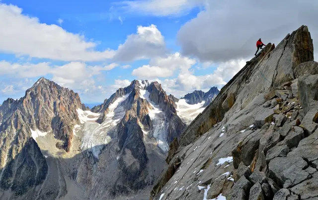 Mit Blick auf die Berggiganten über dem Argentiere-Gletscher. | Foto: Kurt Wolter