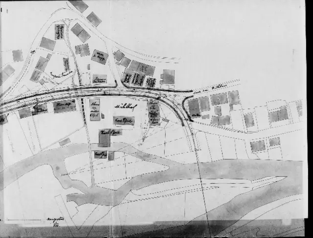 Lageplan für den Bau der neuen Brücke