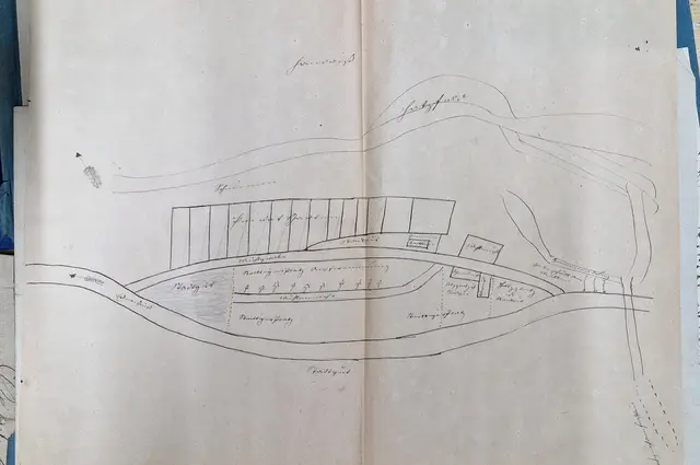 Lageplan der Felder in der Nähe der Mühle Hatzfeld