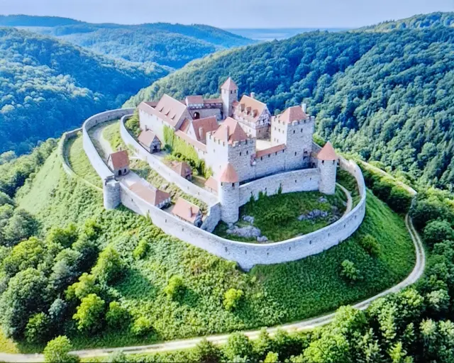 KI erstelltes Modell der Burg Hatzfeld um 1500