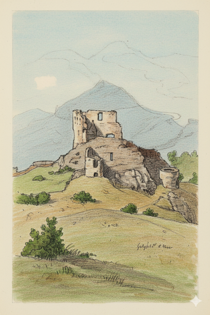 KI colorierte Skizze- Original von 1826 von Friedrich Maximilian Hessemer