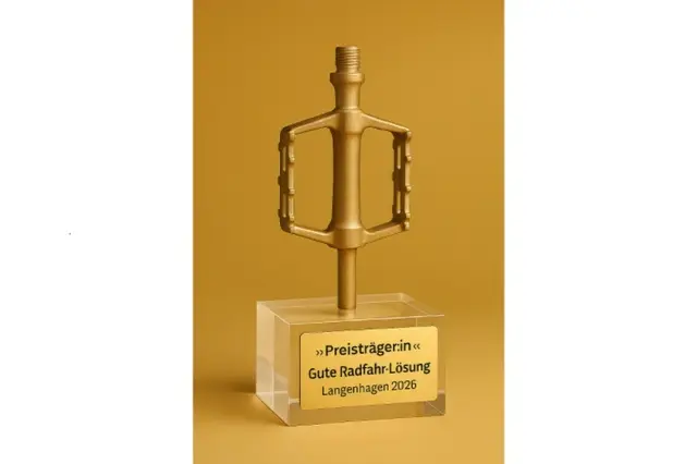 Mitmachen - mit gewinnen! Schlag selber was vor für das "Das GOILDENE Pedal 2026": Der Fahrrad-Club ADFC Langenhagen zeichnet die beste Lösung rund ums Rad mit diesem Preis / diesem Award aus. | Foto: ADFC Langenhagen / CoPilot
