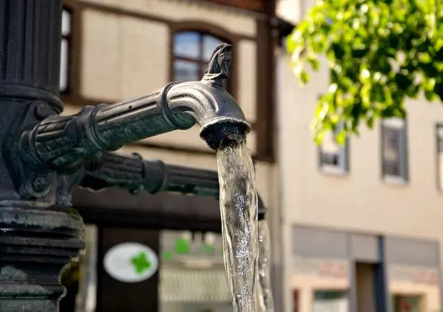 Brunnen im Sommer.
