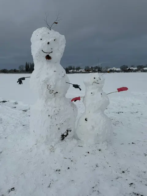 Ja der Schneemann hat uns besucht