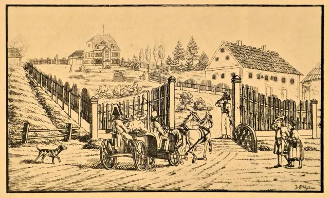 Schloss in Rinnenthal, Zeichnung von J. Hofbauer um 1820 | Foto: Dr. Hubert Raab