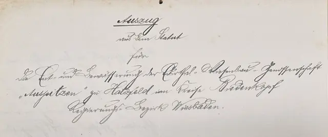 Auszugs aus dem Statut der Ederthal-Wiesenbau-Genossenschaft