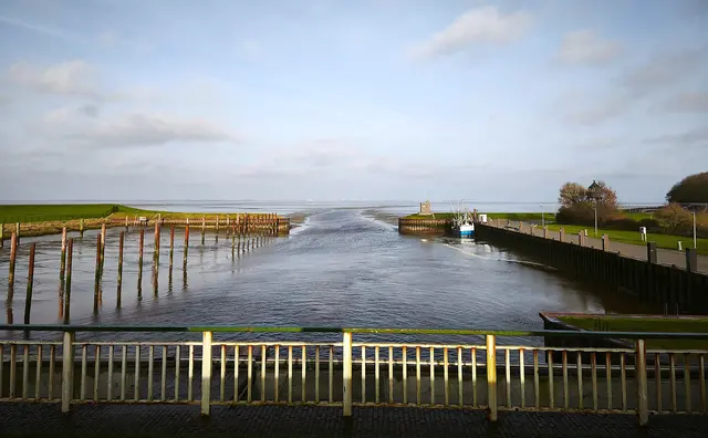 Blick vom Schöpfwerk auf das Siel | Foto: Shima Mahi