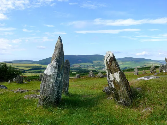 Steine aus Reste von Siedlungen: The Braaid auf der Isle of Man