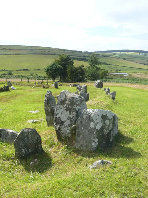 Steine aus Reste von Siedlungen: The Braaid auf der Isle of Man