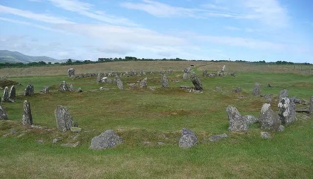 Steine aus Reste von Siedlungen: The Braaid auf der Isle of Man
