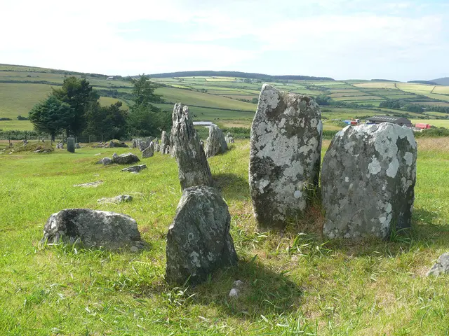 Steine aus Reste von Siedlungen: The Braaid auf der Isle of Man