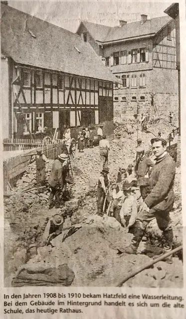 Wasserleitungsbau in Hatzfeld 1908