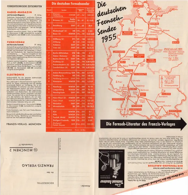 Ein Werbeprospekt des Franzis-Verlags zu Fernshesendern. | Foto: Otto Killensberger