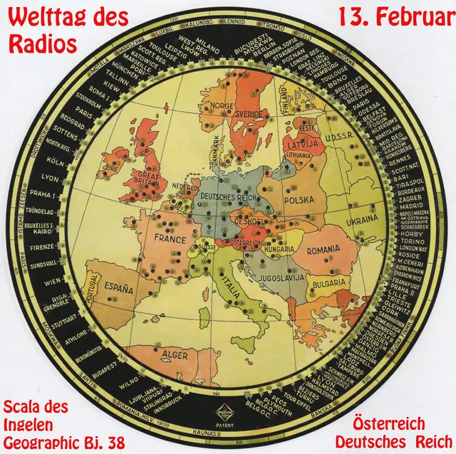Die Ingelen Geographic-Scala muß noch vor dem Baujahr 1939 sein, weil hier noch Österreich als eigenes Land eingezeichnet ist. | Foto: Otto Killensberger